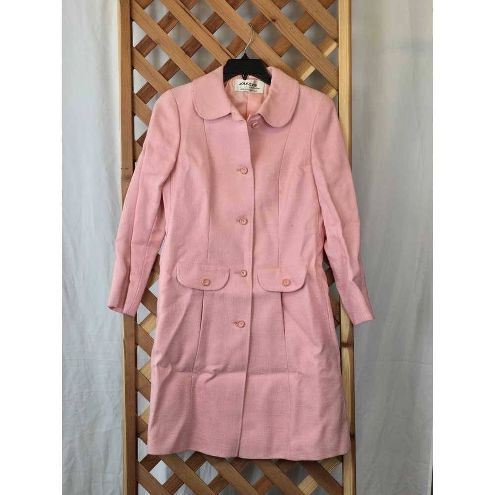 Vtg Jaeger Dress Suit Womens Sz 12‎ Pink Heavy Blazer Polyester Traditional